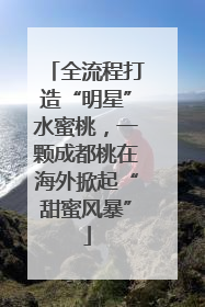 全流程打造“明星”水蜜桃，一颗成都桃在海外掀起“甜蜜风暴”