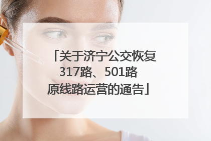 关于济宁公交恢复317路、501路原线路运营的通告