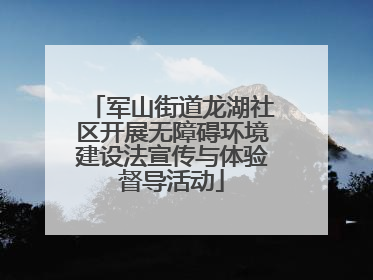 军山街道龙湖社区开展无障碍环境建设法宣传与体验督导活动
