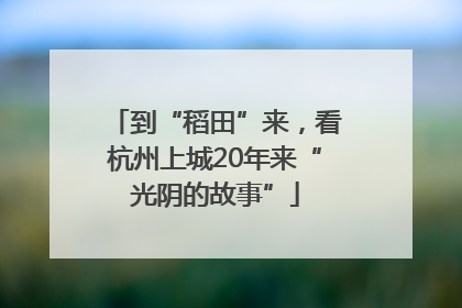 到“稻田”来，看杭州上城20年来“光阴的故事”