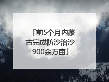 前5个月内蒙古完成防沙治沙900余万亩