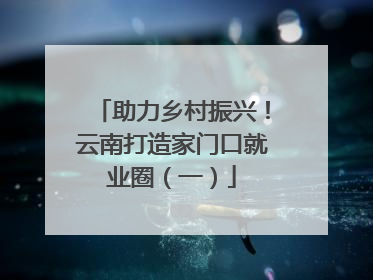 助力乡村振兴！云南打造家门口就业圈（一）