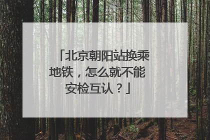 北京朝阳站换乘地铁，怎么就不能安检互认？