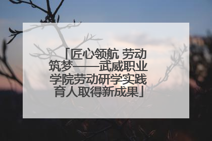 匠心领航 劳动筑梦——武威职业学院劳动研学实践育人取得新成果