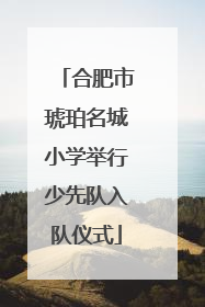 合肥市琥珀名城小学举行少先队入队仪式
