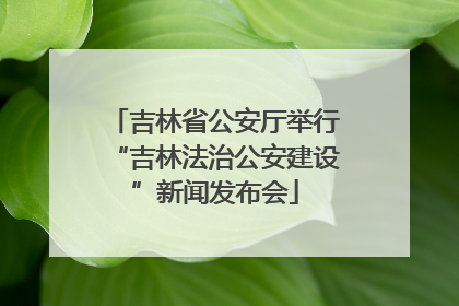 吉林省公安厅举行“吉林法治公安建设”新闻发布会