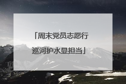 周末党员志愿行 巡河护水显担当