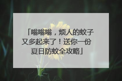 嗡嗡嗡，烦人的蚊子又多起来了！送你一份夏日防蚊全攻略