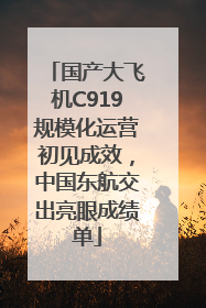 国产大飞机C919规模化运营初见成效，中国东航交出亮眼成绩单