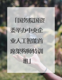 国务院国资委举办中央企业人工智能首席架构师特训班