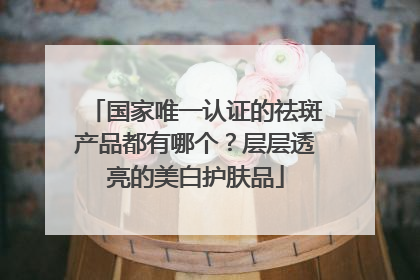 国家唯一认证的祛斑产品都有哪个？层层透亮的美白护肤品