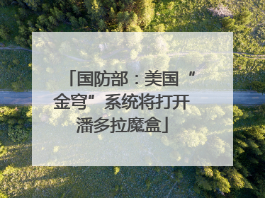 国防部：美国“金穹”系统将打开潘多拉魔盒