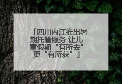 四川内江推出暑期托管服务 让儿童假期“有所去”更“有所获”