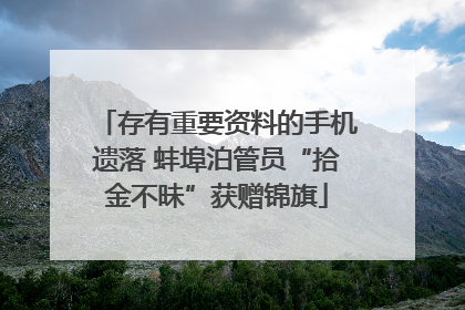 存有重要资料的手机遗落 蚌埠泊管员“拾金不昧”获赠锦旗