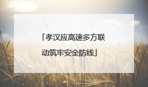 孝汉应高速多方联动筑牢安全防线