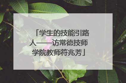 学生的技能引路人——访常德技师学院教师符兆芳