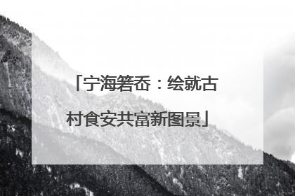 宁海箬岙：绘就古村食安共富新图景