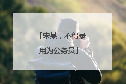 宋某，不得录用为公务员