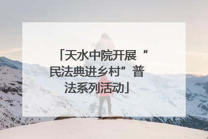 天水中院开展“民法典进乡村”普法系列活动