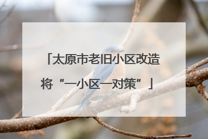 太原市老旧小区改造将“一小区一对策”