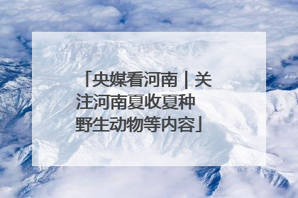 央媒看河南｜关注河南夏收夏种 野生动物等内容