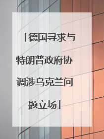 德国寻求与特朗普政府协调涉乌克兰问题立场