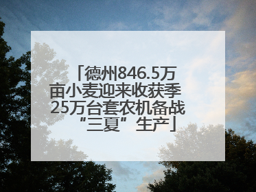 德州846.5万亩小麦迎来收获季 25万台套农机备战“三夏”生产