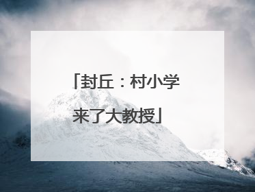 封丘：村小学来了大教授