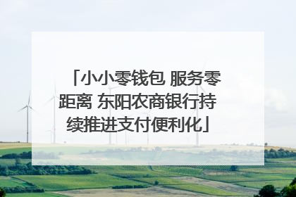 小小零钱包 服务零距离 东阳农商银行持续推进支付便利化