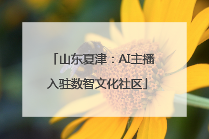山东夏津：AI主播入驻数智文化社区
