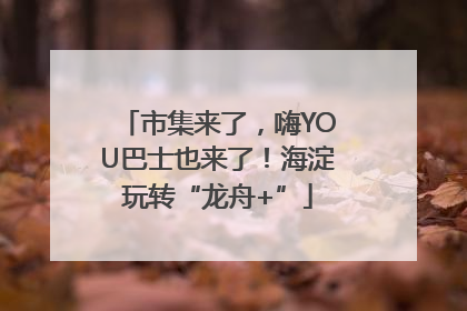 市集来了，嗨YOU巴士也来了！海淀玩转“龙舟+”