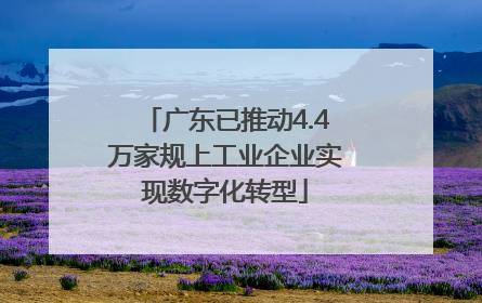 广东已推动4.4万家规上工业企业实现数字化转型