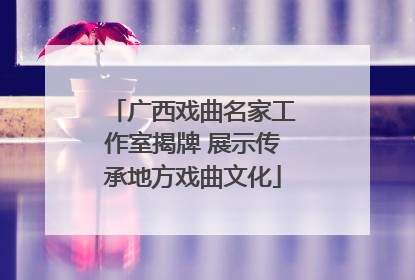 广西戏曲名家工作室揭牌 展示传承地方戏曲文化