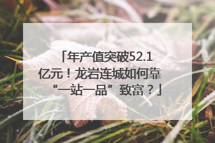 年产值突破52.1亿元！龙岩连城如何靠“一站一品”致富？