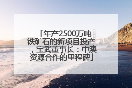 年产2500万吨铁矿石的新项目投产，宝武董事长：中澳资源合作的里程碑