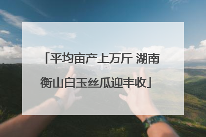 平均亩产上万斤 湖南衡山白玉丝瓜迎丰收