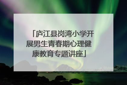 庐江县岗湾小学开展男生青春期心理健康教育专题讲座