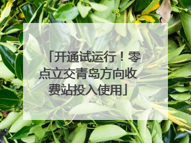 开通试运行！零点立交青岛方向收费站投入使用