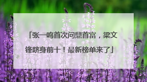 张一鸣首次问鼎首富，梁文锋跻身前十！最新榜单来了