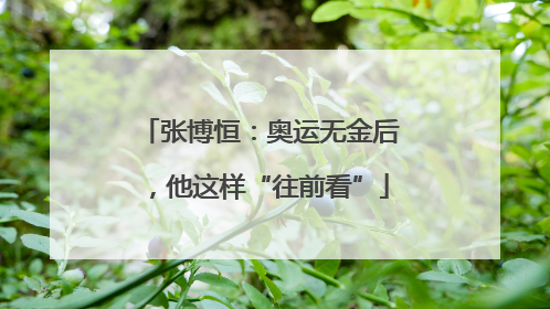 张博恒：奥运无金后，他这样“往前看”