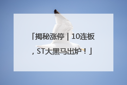 揭秘涨停｜10连板，ST大黑马出炉！