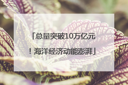 总量突破10万亿元！海洋经济动能澎湃