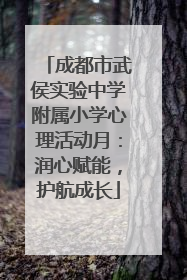 成都市武侯实验中学附属小学心理活动月：润心赋能，护航成长