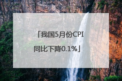 我国5月份CPI同比下降0.1%