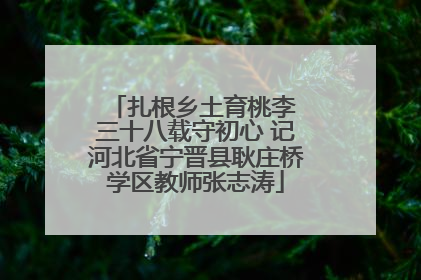 扎根乡土育桃李 三十八载守初心 记河北省宁晋县耿庄桥学区教师张志涛