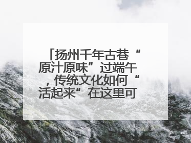 扬州千年古巷“原汁原味”过端午，传统文化如何“活起来”在这里可以找到答案