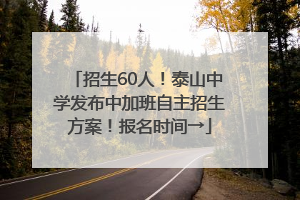 招生60人！泰山中学发布中加班自主招生方案！报名时间→