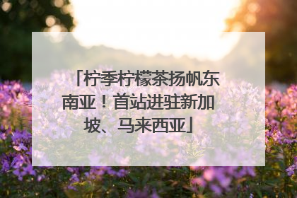 柠季柠檬茶扬帆东南亚！首站进驻新加坡、马来西亚