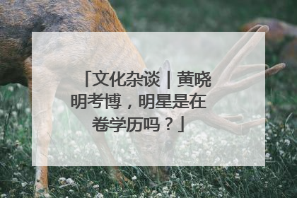 文化杂谈｜黄晓明考博，明星是在卷学历吗？