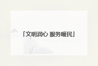 文明润心 服务暖民